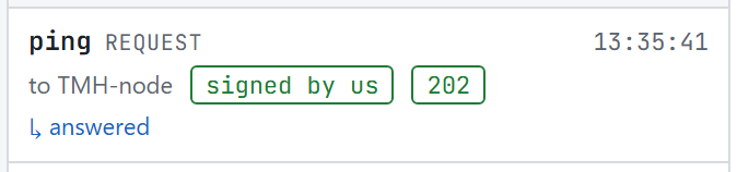 Ein einzelner Eintrag der Frame-Liste mit Record-Typ, Richtung, Zeit, Peer, Badges und einer Zuordnungszeile.